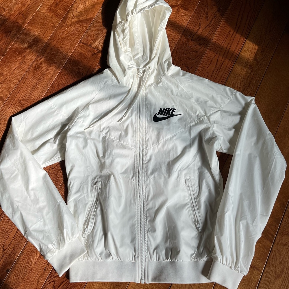 Nike White Windbreaker Jacket